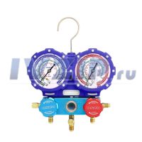 Коллектор двухвентильный WK-P3602S в кейсе со шлангами 90см 1/4 (R-134,R-22,R-404,R-410)