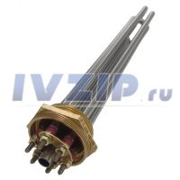 ТЭН для электрокотлов 9000W RDT (3х3,0кВт, резьба G1,5", D48мм L=305мм, 220/380В, под термостат)