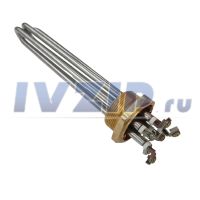 ТЭН электрокотла (3000 Вт (3х1,0 кВт) L=235 мм, D=47,8 мм, резьба G1 1/2", 220/380В) нерж.